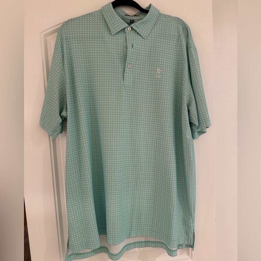 Peter Millar Mint Patterned Polo Shirt